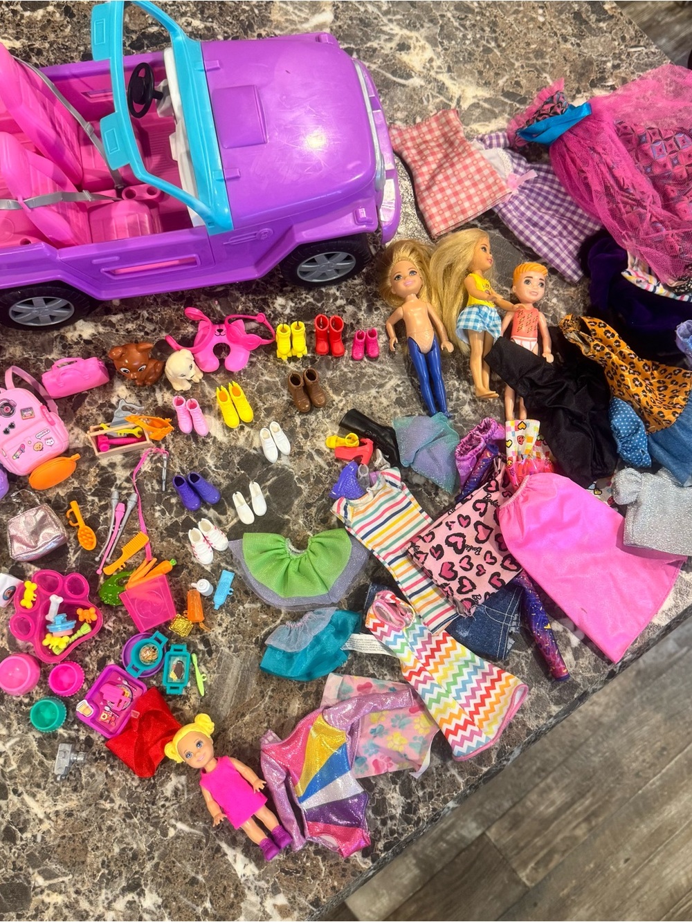 Large Barbie Lot — Jeep, Clothing, Shoes And Accessories — See Photos